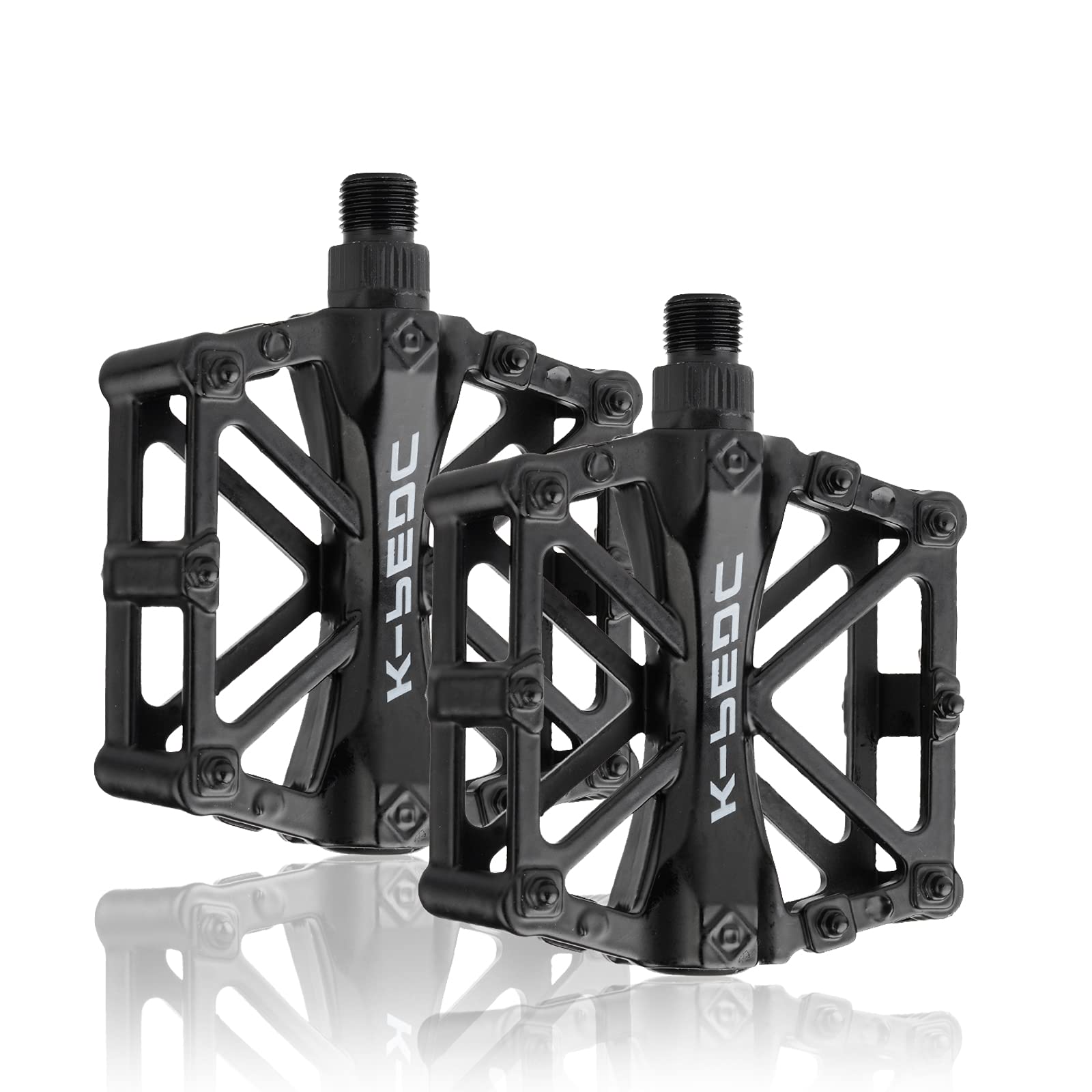 Aluminum Cycling Bike Pedals,9/16 inch Bicycle Pedals Bike for Road/Mountain/MTB/BMX Bike with Super Bearing Pedals Lightweight Stable Plat with Anti-slip Cycling Bike Pedal