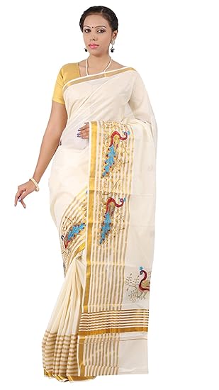 selvamani tex cotton kerala kasavu zari saree with blouse