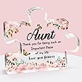 Aunt Gifts from Niece - Engraved Acrylic Block Puzzle Piece Decorations 3.9 x 3.3 inch - Delicate Aunt Birthday Gifts from Niece - Mothers Day Christmas Birthday Gifts for Aunt Auntie, Ideas