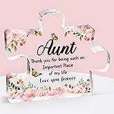 Gifts for Aunt - Engraved Acrylic Block Puzzle Piece Decorations 3.9 x 3.3 inch - Delicate Aunt Birthday Gifts from Niece - Mothers Day Christmas Birthday Gifts for Aunt Auntie, Ideas