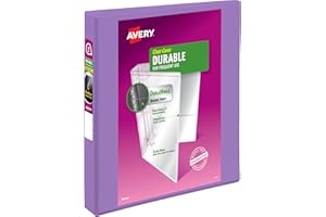 Avery Durable View 3 Ring Binder, 1 Inch Slant Rings, Lavender Binder (17083)