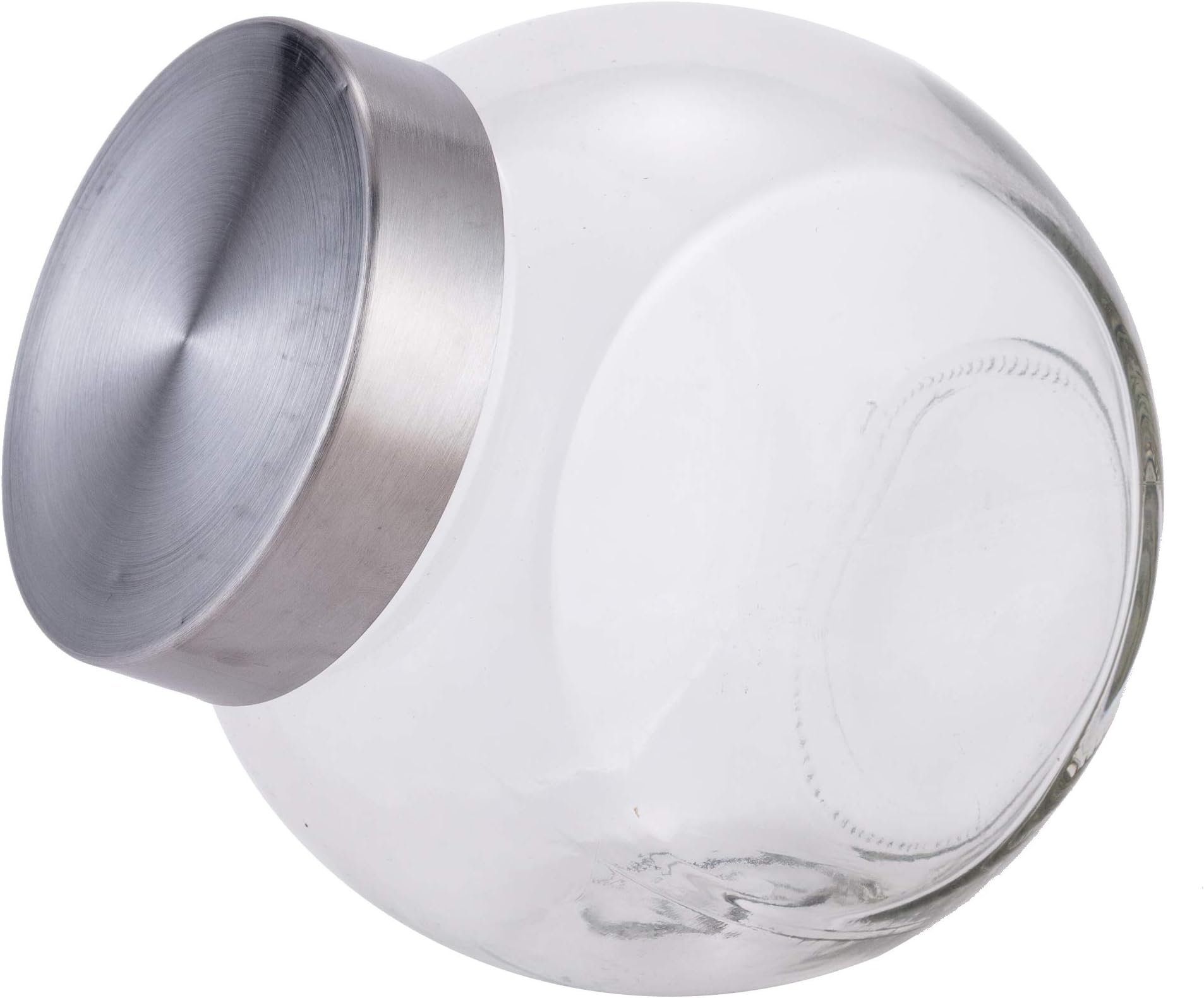 Elegant Penny Candy Glass Jar Fresh Seal Screw On Lid Storage Container Candy Pet Cookies Dry Food Holds 47 Ounces 1.4 Liter