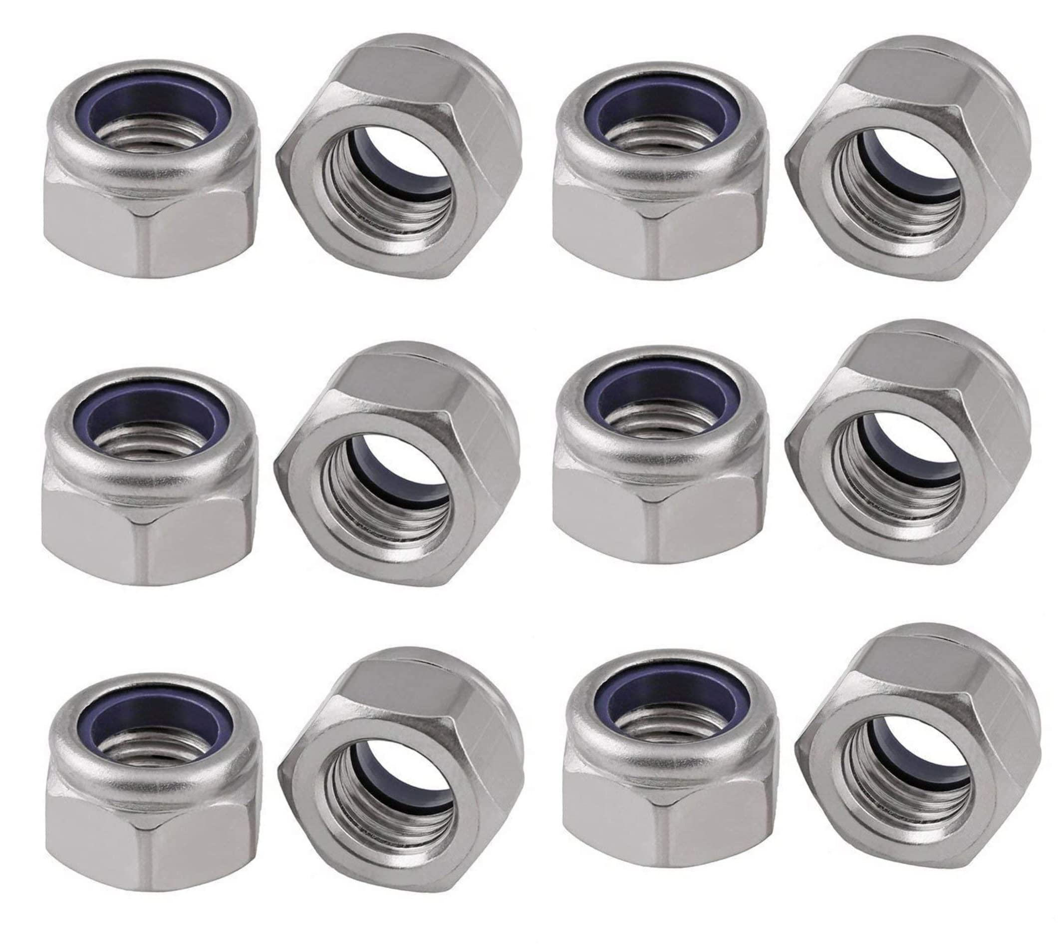 TERF® M3 Nylon Insert Hex Steel Nut M3 (3mm) Self Locking Nylock Hex Nuts - Pack of 100