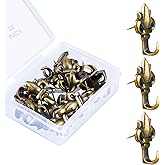 20 Pieces Push Pin Hangers Plant Shape Pin Hook Hanger Zinc Alloy Picture Bronze Wall Hooks(Lotus)