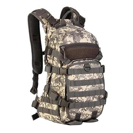 HOMYL 25L Military Cycling Backpack Hydration Pack Helmet Water Bladder Bag - ACU Digital, 45 x 32 x 17cm