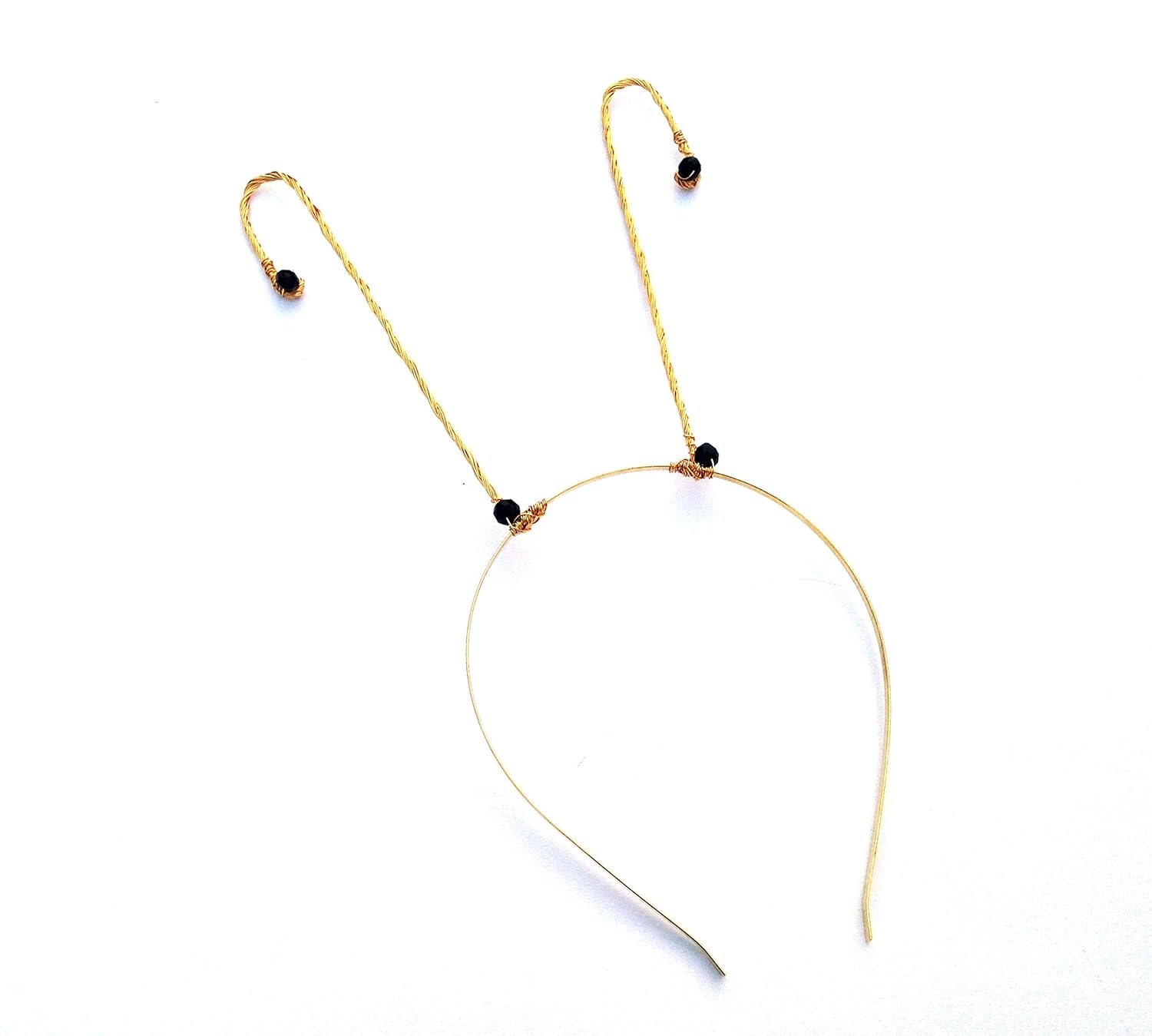 Quirky Gold Wire Antenna Headband, Metal Curved Antennae