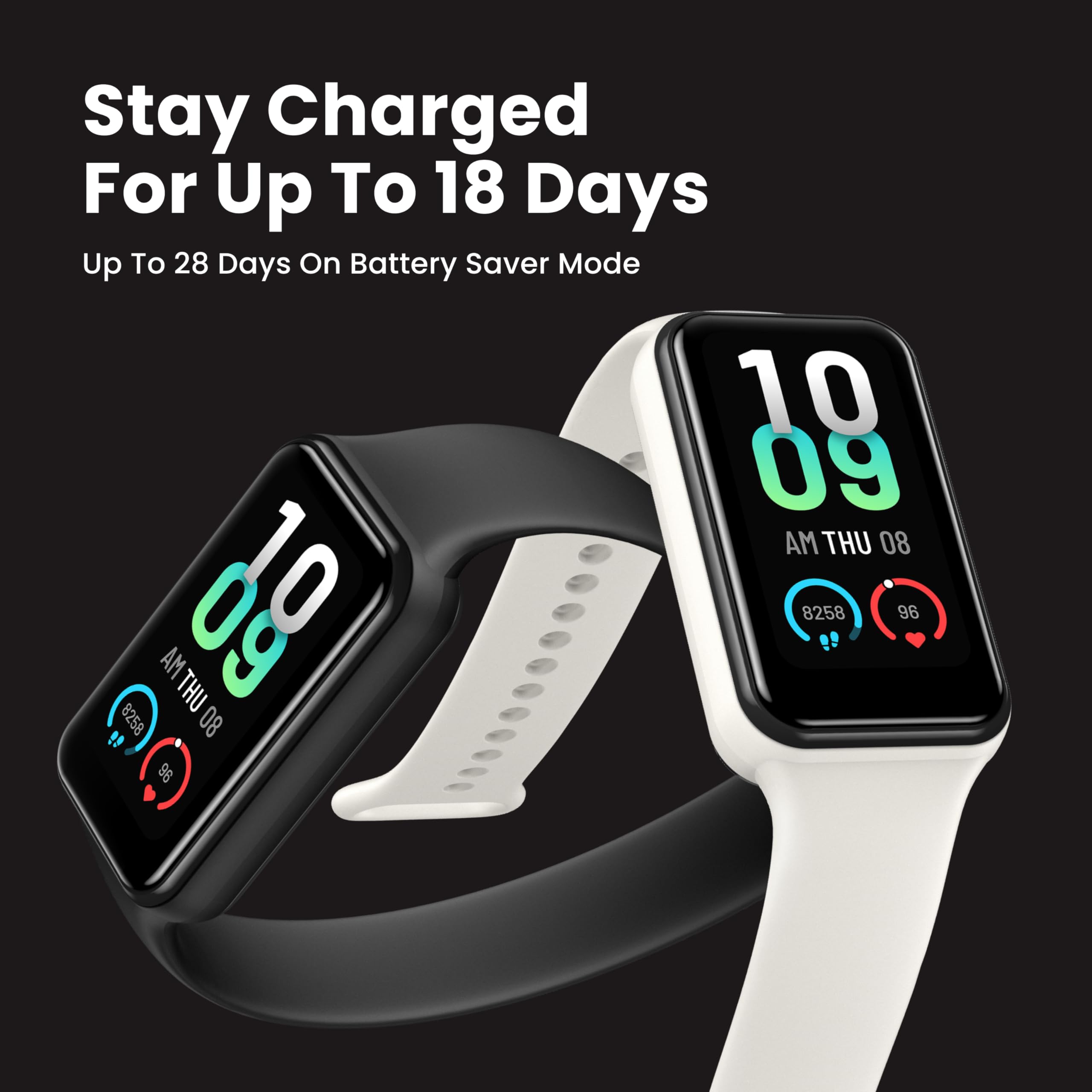 Amazfit Band 7 Fitness and Activity Trackers and Smartwatches, Heart Rate, SpO2, Sleep Analysis, Amazon Alexa Built-In, 18-Day Battery, Black