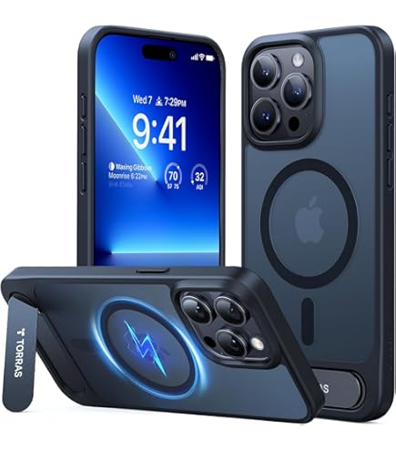 Amazon.com: TORRAS for iPhone 14 Pro Max Case Translucent Black