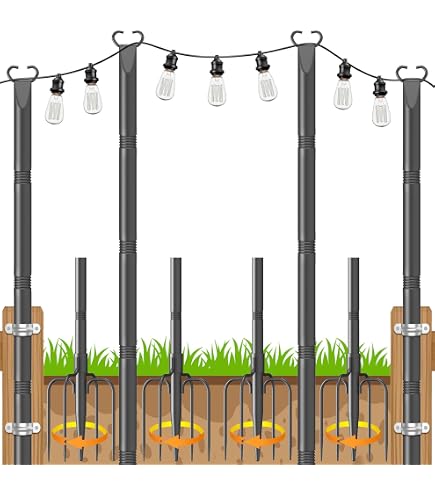 2 Pack Outdoor Patio Light Poles For String Lights 10Ft, Heavy Duty Metal String Light Poles Deck Outside Outdoor Lights Flag Stand Shepherd Hook Hanging 2 Pack Outdoor Patio Light Poles For String Lights 10Ft, Heavy Duty Metal String Light Poles Deck Outside Outdoor Lights Flag Stand Shepherd Hook Hanging