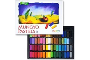 Mungyo Non Toxic Square Chalk, Soft Pastel, 64 Pack, Assorted Colors (B441R078-7003A)
