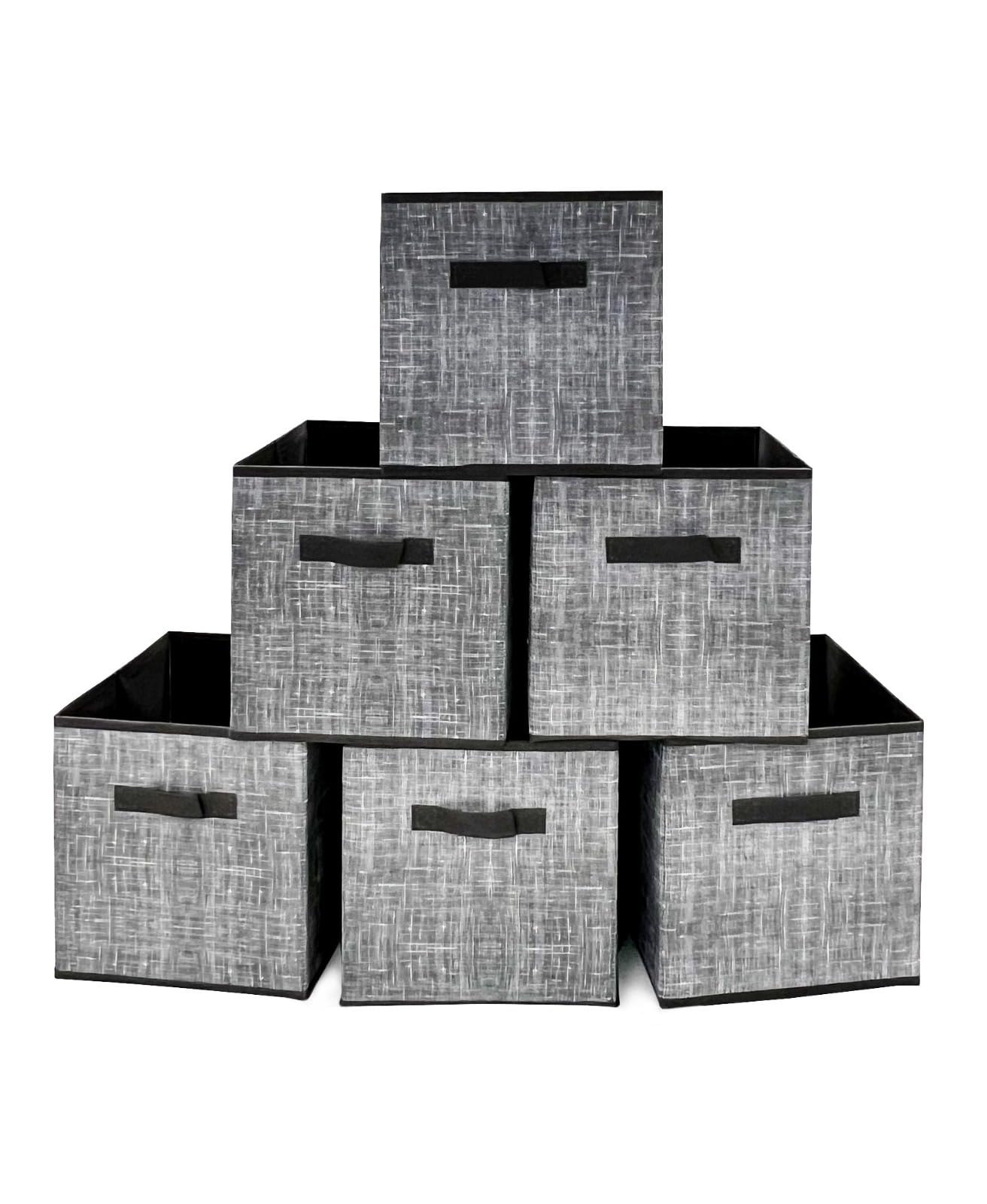 Webeasy Foldable Storage Cube Basket Bin, Set of 6, 28 x 28 x 28 cm (Print) — image 1