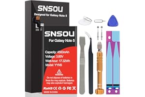 SNRONEW Galaxy Note 5 Battery, Upgraded SNSOU 4500mAh EB-BN920ABE Replacement Battery for Samsung Galaxy Note 5 SM-N920 N920V N920T N920A N920P N920R4 N920F with Repair Replacement Kit Tools