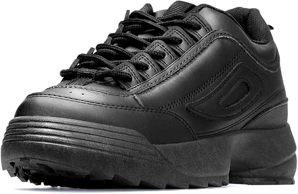 black chunky trainers womens