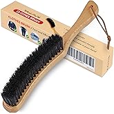 TAKAVU Clothes Brush Hat Brush, Black Boar Bristle Lint Brush with Large Beech Wood Handle - Perfect for Pet Hair, Suits, Velvet, Cashmere, Wool, Suede, Shoe - Effective Lint Remover
