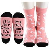 MBMSO Smutty Book Lovers Gifts 2 Pairs It's Not Smut It's Literature Socks Spicy Book Merch Dark Romance Gift for Smut Reader