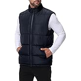 WHN Men's Puffer Vest Outerwear Winter Zipper Quilted Puffy Sleeveless Jacket Outdoor Size M to XXL