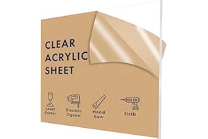 FALKEN DESIGN - Falkendesign-Acrylic-CL-1/16-1824 Falken Design Acrylic Plexiglass Sheet, Clear, 18" x 24" x 1/16"