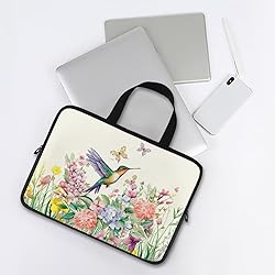 Uasibuni Flowers Bird Print Laptop Cover Case for