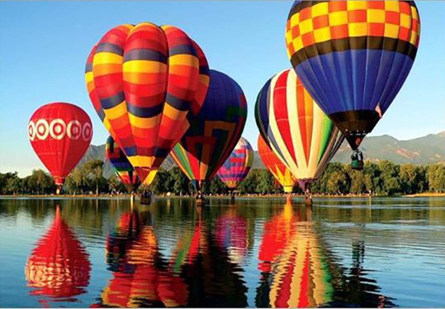 Hot Air Balloon & Lavender Steppe Jigsaw Puzzle 1000 Piece Toy Brain Games Puzzle Adult Children's Educational Holiday Gift Landscape Pattern (B, 1000 Piece)