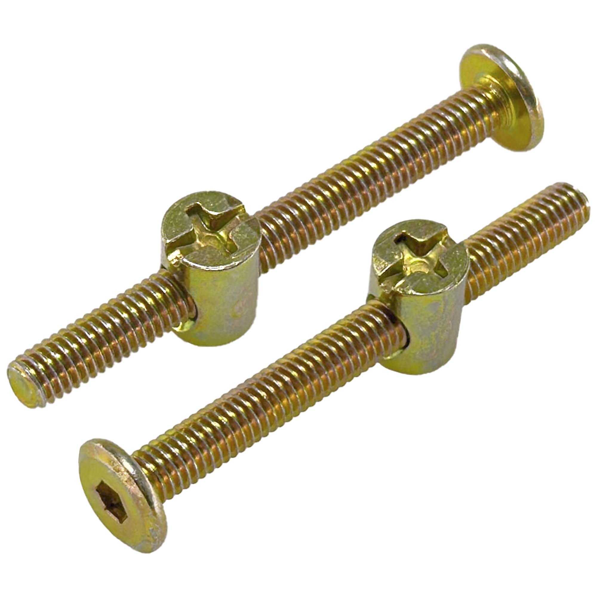 10-Set M6 Furniture Bolt and Nut Kit, Hex Socket Bed Bolts, Screws, and Nuts (60mm)