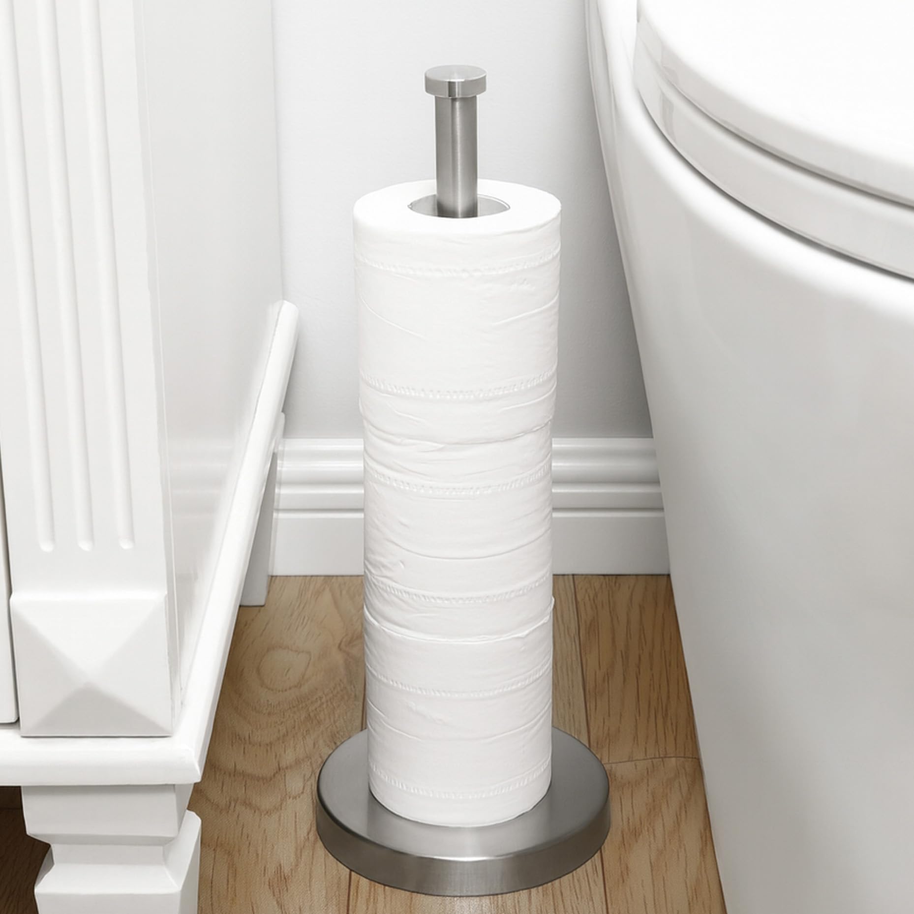 KES Toilet Roll Holder Free Standing Toilet Paper Holder, Toilet Roll Storage 3 Rolls, Bathroom Stainless Steel Toilet Roll Stand Brushed Finish, BPS201S39-2