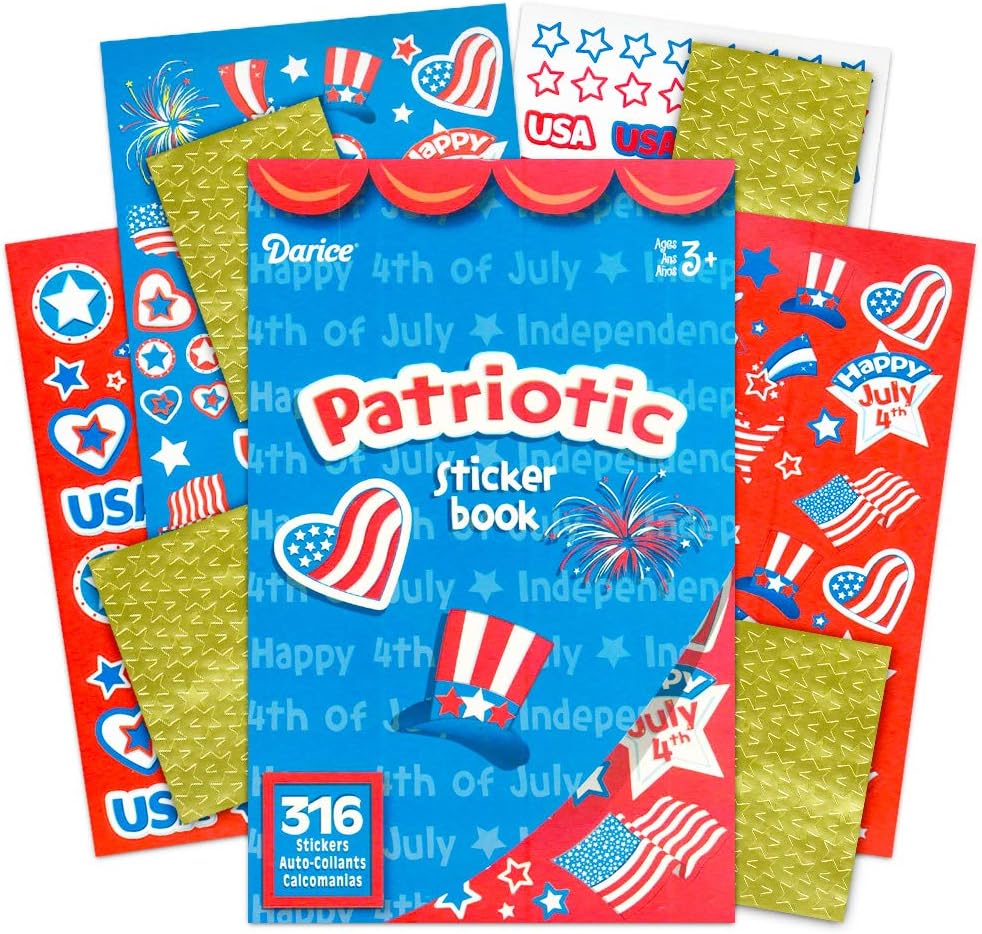 Patriotic American Flag Stickers Party Favors Set -- Over 750 USA Stickers (4th of July Party Supplies)