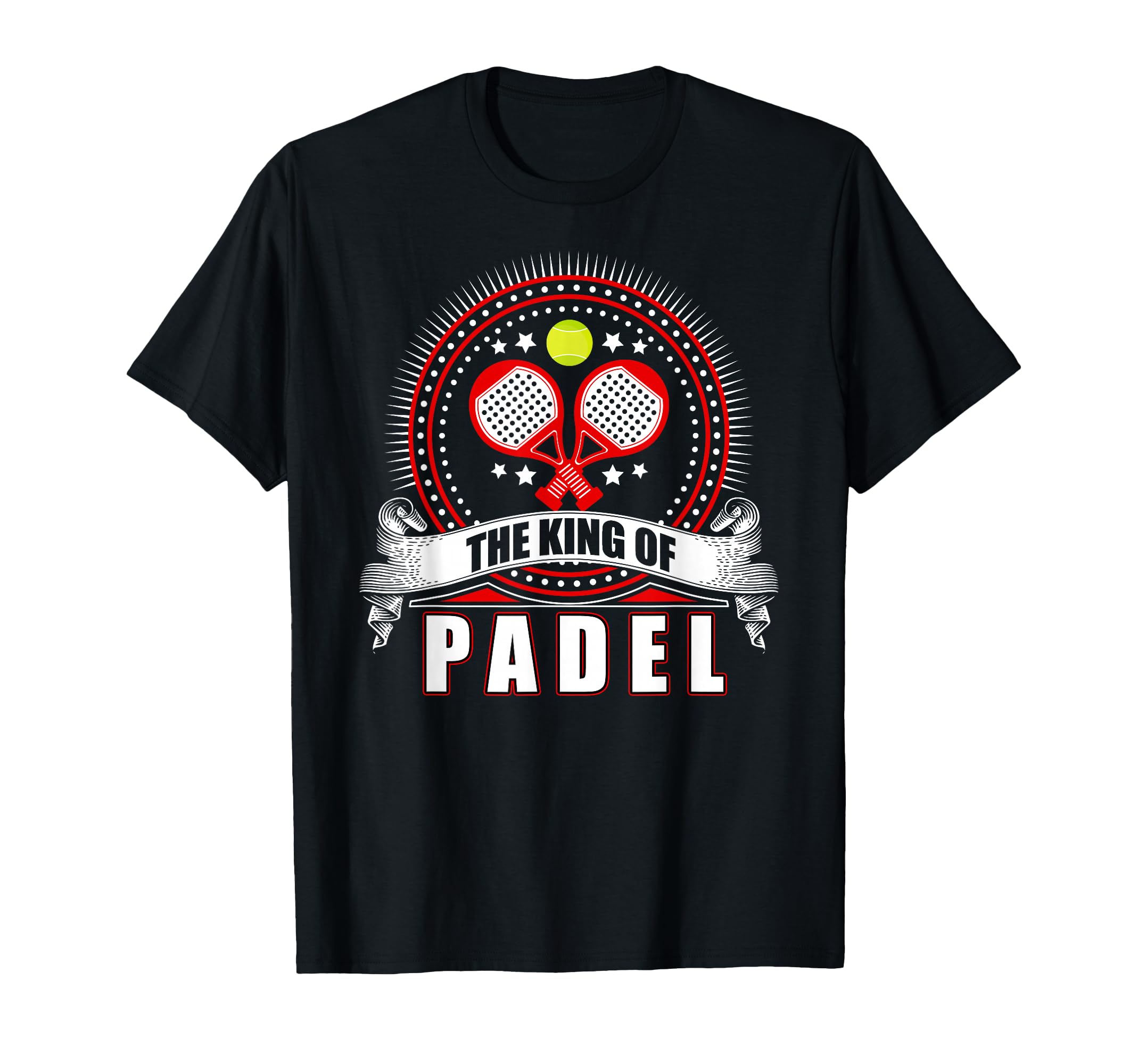 King of Padel Tennis with rackets and ball sport and hobby T-Shirt