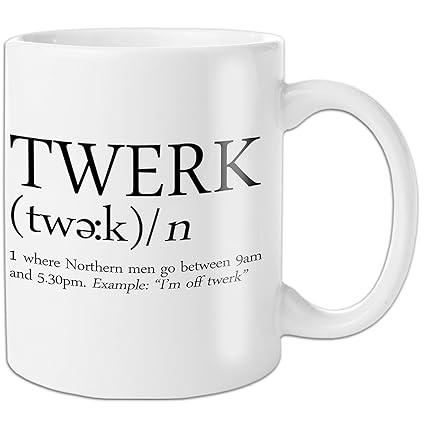 Acen "Twerk taza de cerámica, de color blanco ...