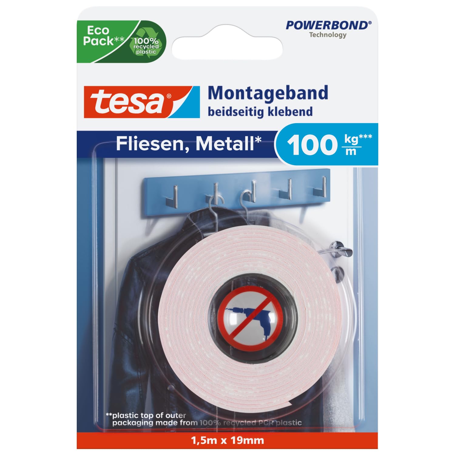 tesa Mounting Tape for Tiles & Metal 100kg/m