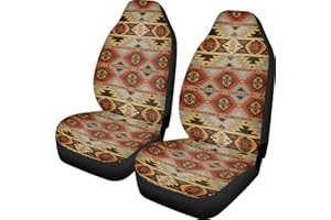 Pehede Car Seat Cover Tribal Abstract Geometric Ethnic Pattern Front for Cars, Easy to Install Cover Set, Accessories Auto Trucks Van SUV,2 Packs