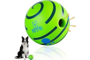 HYQ Wobble Giggle Ball for Dogs, Wiggle Ball Dog Toy, Interactive Dog Toys for Large Dogs, Fun Giggle Sounds When Rolled or Shaken Perfect Dog Gift-5.51 inch