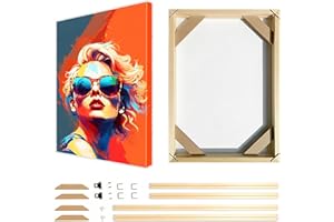 Muralscape Canvas Frame 45x60 cm(18x24 inch),Suitable for 50x65cm Canvas,DIY Wooden Picture Frames,Oil Painting,Wall Art Pain
