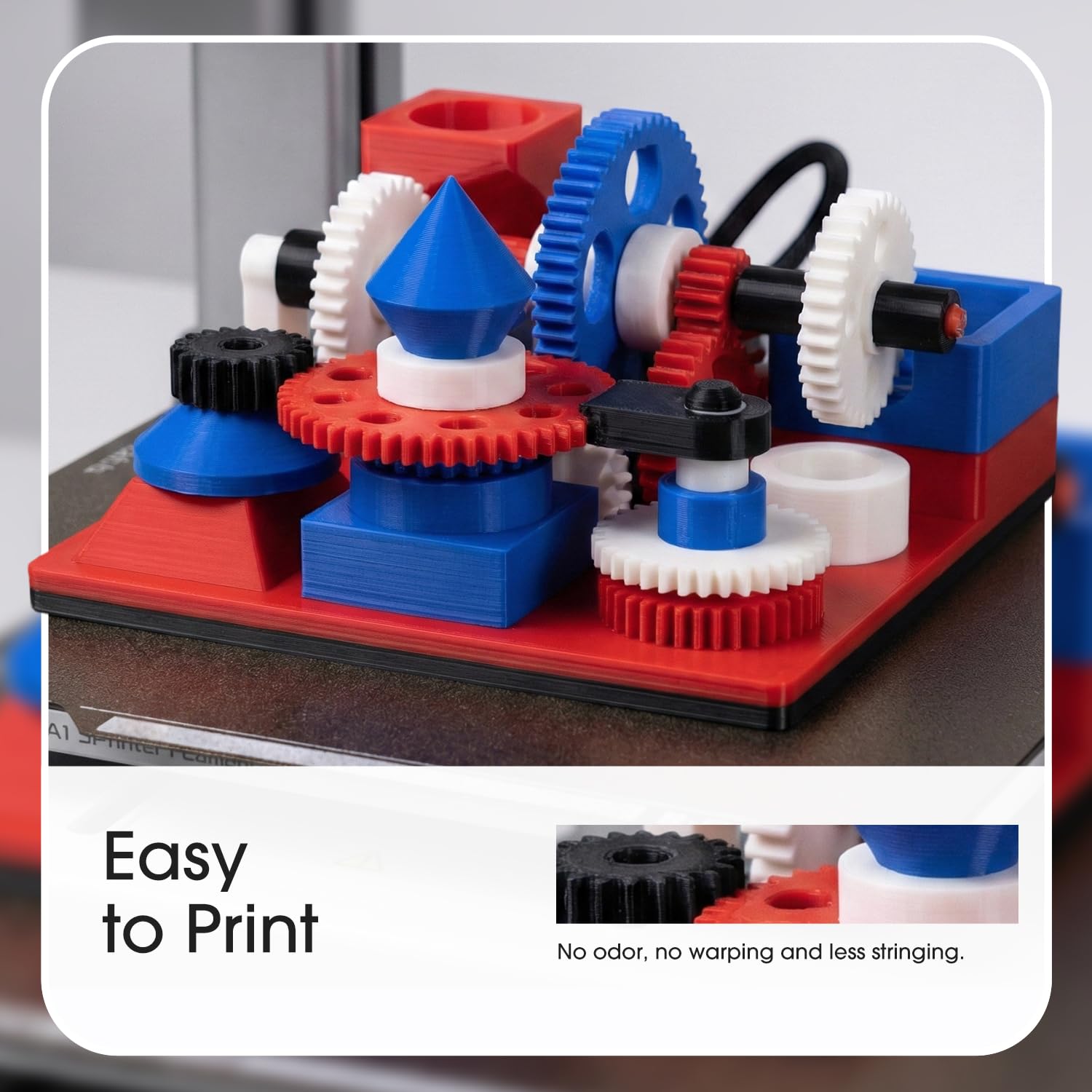 eSUN PLA Filament 1.75mm, PLA Basic 3D Drucker Filament Maßgenauigkeit +/- 0.03mm, 1KG pro Spule, 4 Spulen 3D Druck 3D Filament, Kaltes Weiß 3
