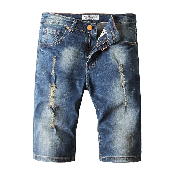 pantaloncini jeans strappati uomo