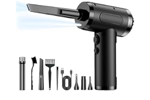 LIHAN Compressed Air Duster, Electric Air Blower Cleaner with LED Light for Computer, Keyboard, Home, Car, Office,Rechargeable Portable and Cordless Handheld Mini Air Blower for Inflatable Bed Ball