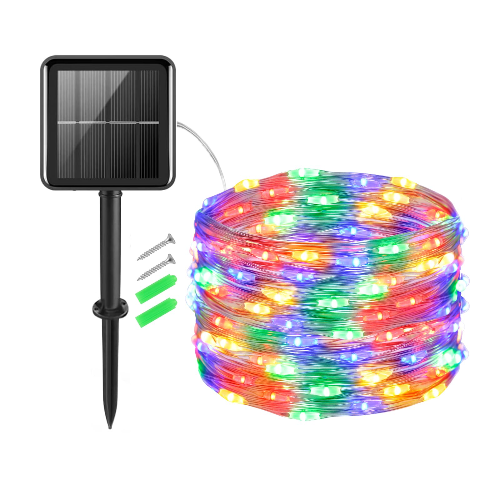 Gcstnn Solar Lights Outdoor Garden, 5M 50 LED Solar Garden Fairy Lights Copper Wire 8 Modes Waterproof String Lights for Yard,Christmas Tree,Bedroom,Gate Indoor/Outside Decorations Multicolor