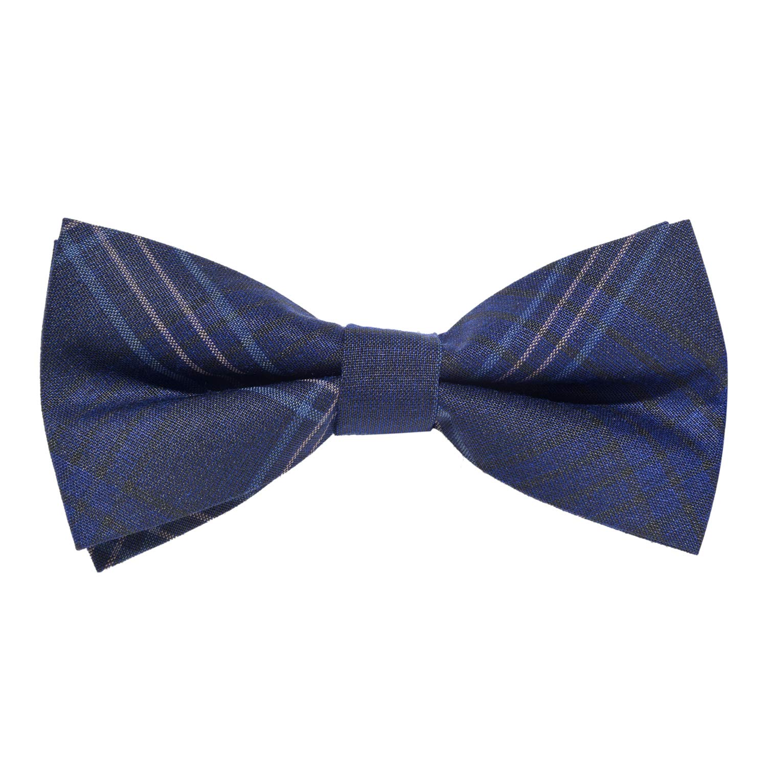 MASADA corduroy bow tie Navyblue plaid - men's accessory in vintage look, continuously adjustable, handmade with hook closure - 12 x 6 cm