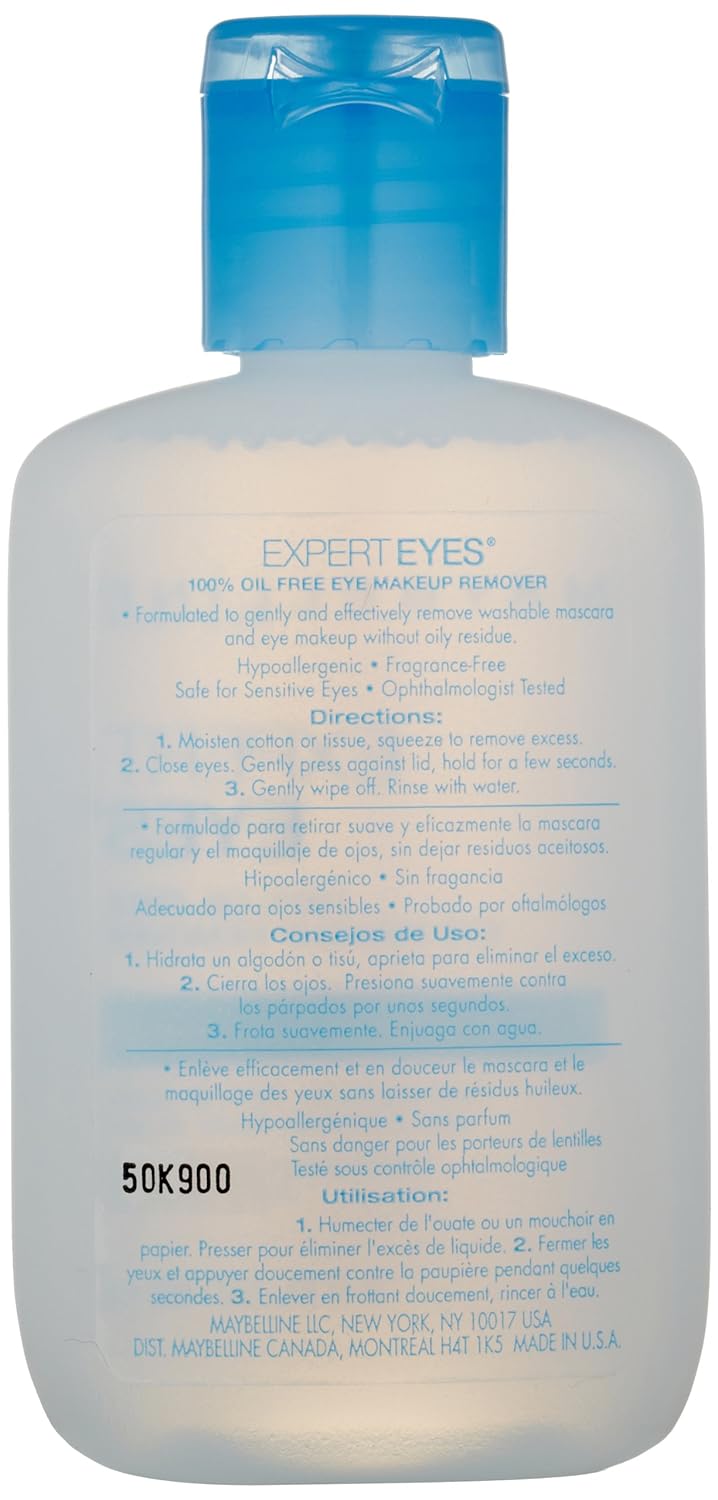 Maybelline Expert Eyes Oil-Free Eye Makeup Remover, For Washable Eye Makeup, 2.3 fl. oz.: Health & Personal Care