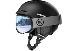 InnerKing Snowboard Helmet Set with Goggles for Adults, Sturdy PC Shell & Shock-Absorbing EPS Foam & Soft Lining, Snow Sports Helmet and Glasses for Men and Women