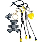 QTMY Cute Bear Braided Keychain Bag Charms for Handbag Purse Backpack Accessories Bogg Bag,402