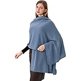 HOPETLA 100% Cashmere Wrap Warm Soft Knitted Scarf Stole for Women Airplane Travel Blanket 87x28 in Extra Large Pashmina