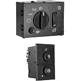 ROSY PIXEL Headlight Switch &amp; Fog Light Switch, Replacement for 19381535 | Fit for 2003-2006 Chevy Avalanche/Suburban 1500 2500, for 2003-2006 Cadillac Escalade, for 2003-2006 GMC Yukon/XL 1500 2500