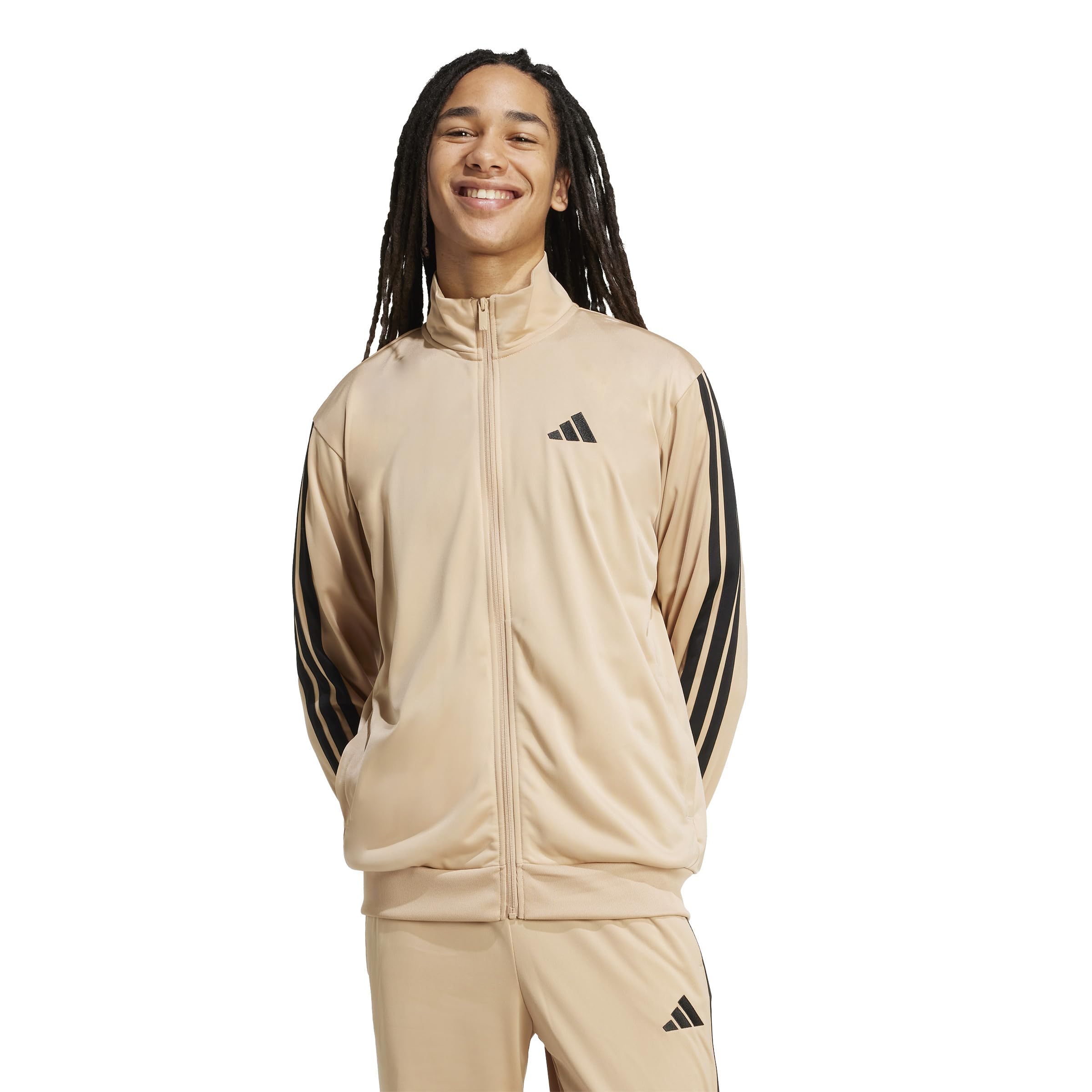 adidas Men's 3-Stripes Tricot Track Top, Warm Sandstone, X-Large Image