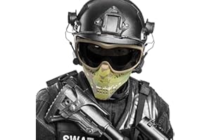 Yzpacc Airsoft Mask with Goggles, Airsoft Full Face Protection Glasses Mask Ant Mask Tactical Mask Full Face for Shooting Paintball Game Cycling Cosplay Halloween Party for Men Women