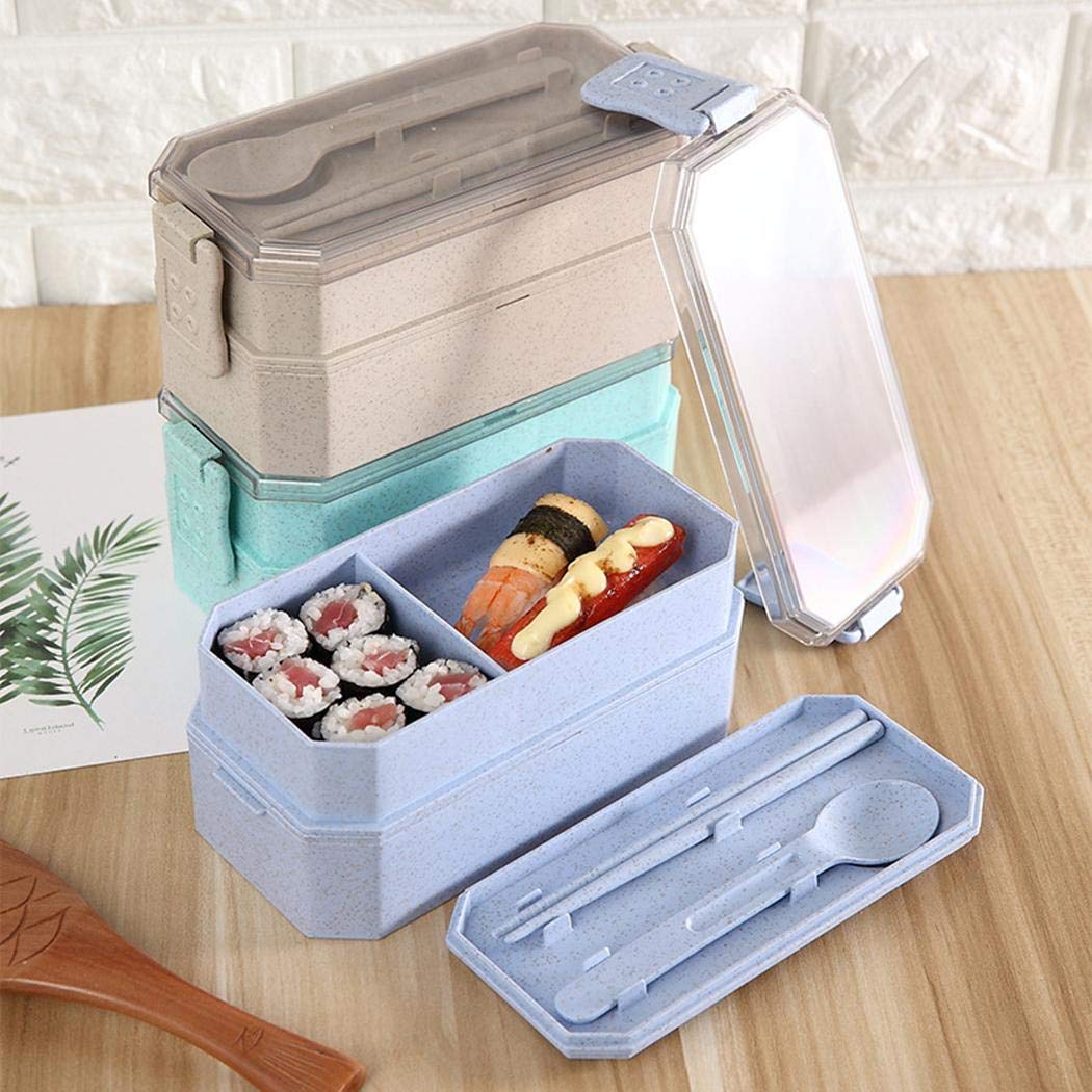 UpBeauty Cute Lunch Box Double Layer Food Box Kids Portable Picnic School Container Box Lunch Boxes
