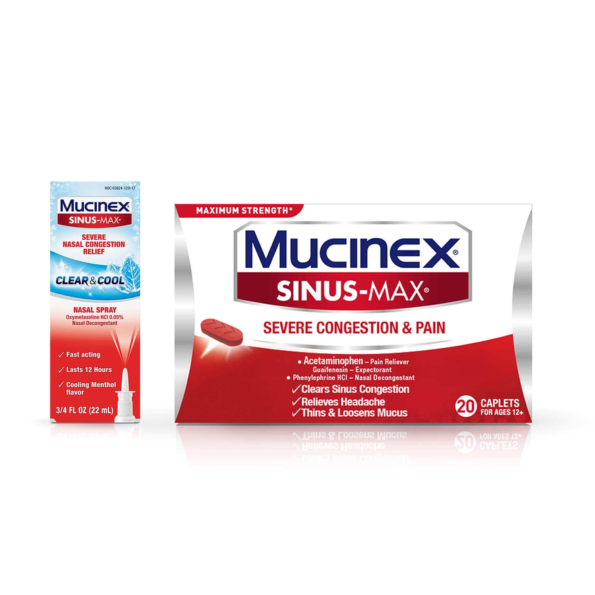 Mucinex SinusMax Full Force Nasal Decongestant Spray (0.75 oz) & Sinus