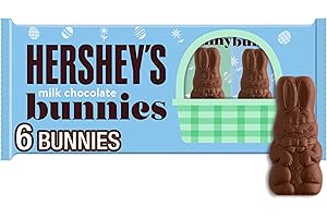 HERSHEY'S Milk Chocolate Bunnies, Easter Candy Packs, 1.2 oz (6 Count)