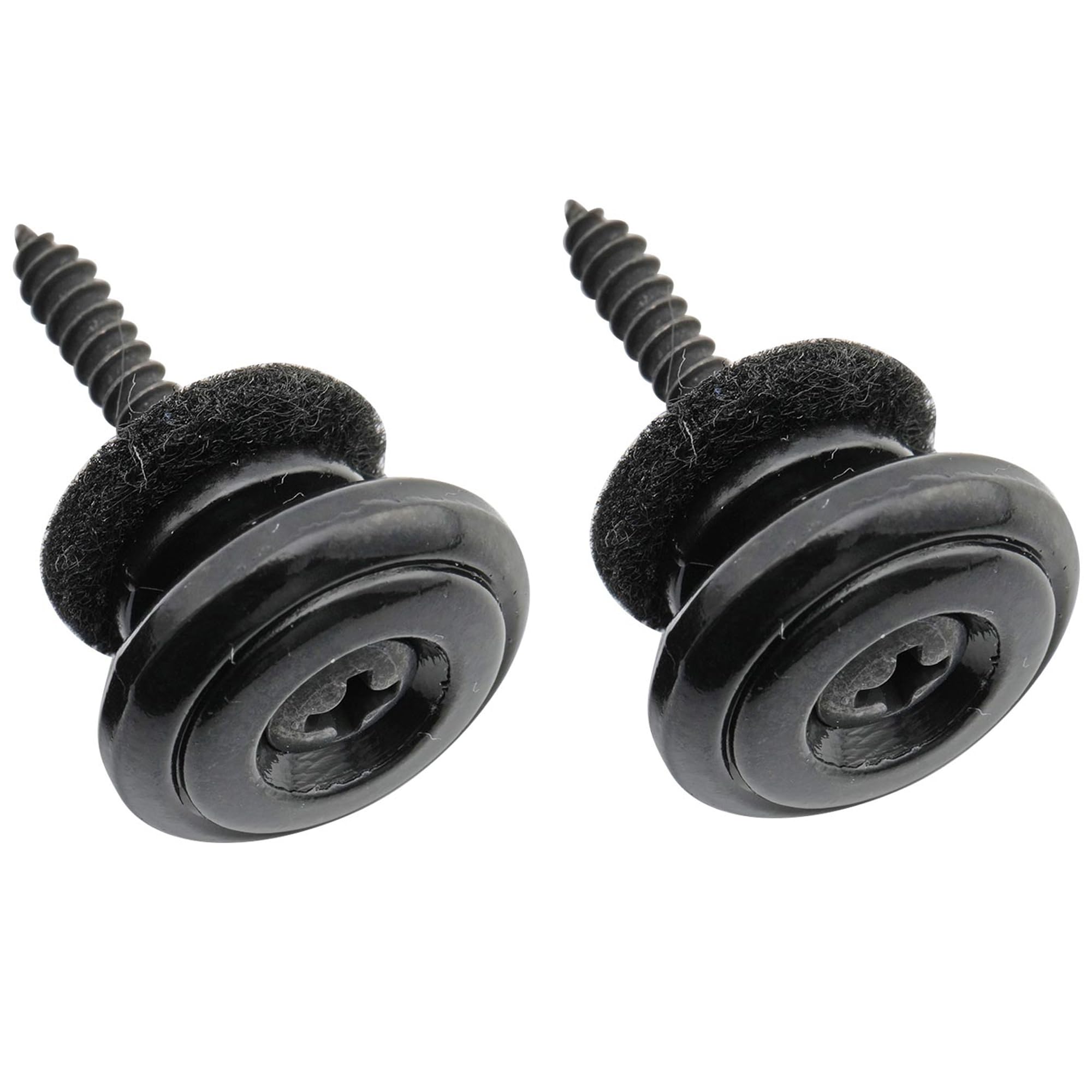Musiclily Pro 17mm Large Round Zinc Alloy Strap Buttons End Pins for Electric Acoustic Classical Guitar Ukulele, Black (Set of 2) โ image 1