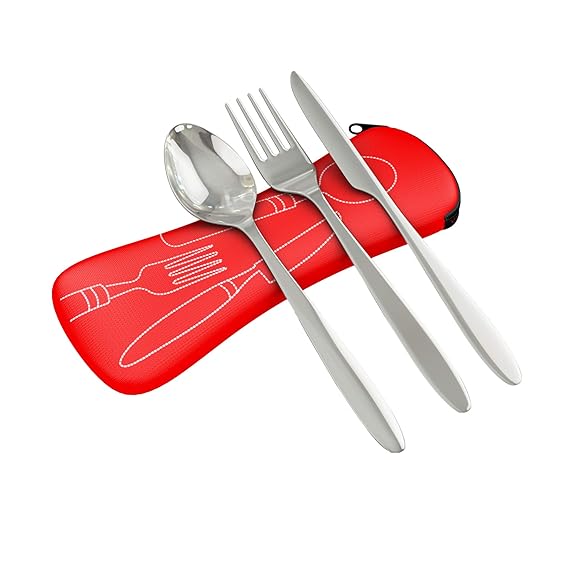 3 Piece Stainless Steel (Knife, Fork, Spoon) Portable Travel / Camping
