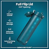 Ion8 1 Litre Water Bottle Quench Recyclon Leak Proof Flip Lid 32 oz Deep Teal view 4